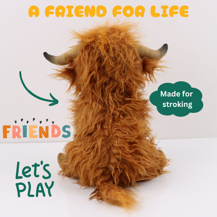 Farm Buddies - Highland Cow Stuffed Animal | Soft Toy for Kids | Eco-Friendly Plush