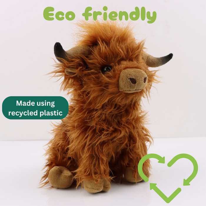 Farm Buddies - Highland Cow Stuffed Animal | Soft Toy for Kids | Eco-Friendly Plush