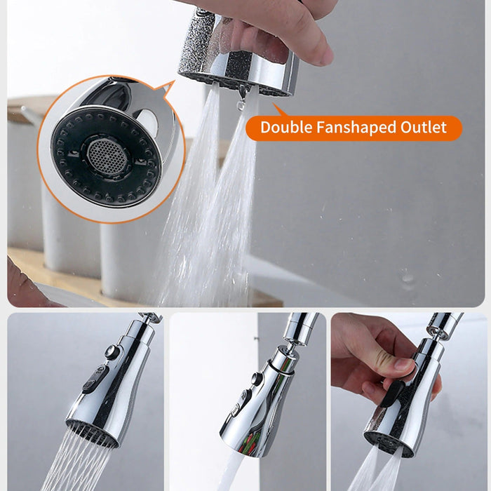 3 Way Kitchen Faucet Rotatable Head