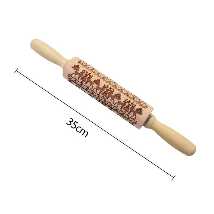 Christmas Embossing Rolling Pin