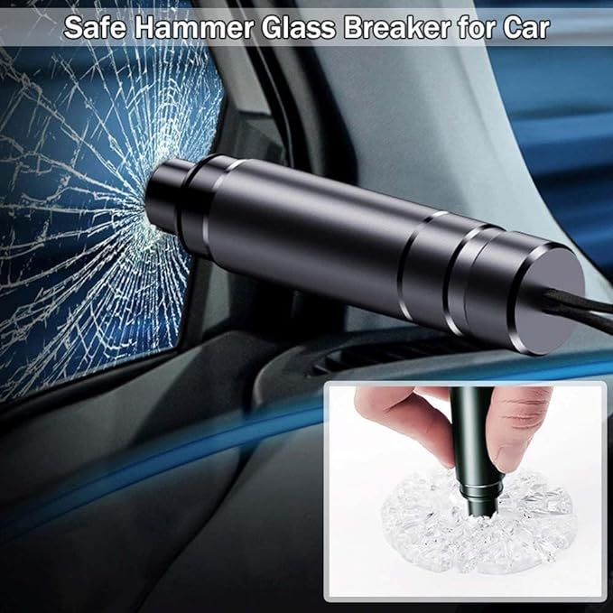 Car Safety Hammer - 2-in-1 Emergency Glass Breaker and Belt Cutter