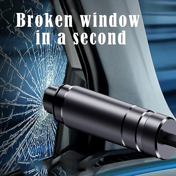 Car Safety Hammer - 2-in-1 Emergency Glass Breaker and Belt Cutter