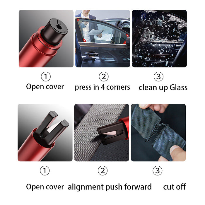 Car Safety Hammer - 2-in-1 Emergency Glass Breaker and Belt Cutter