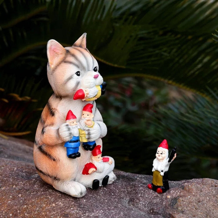 Cat Eating Gnomes Toy