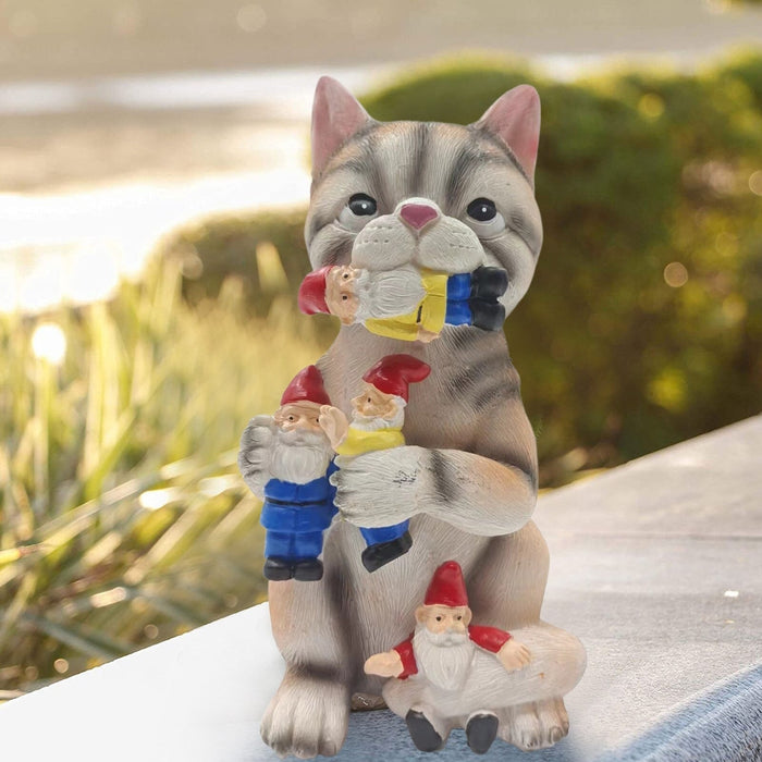 Cat Eating Gnomes Toy