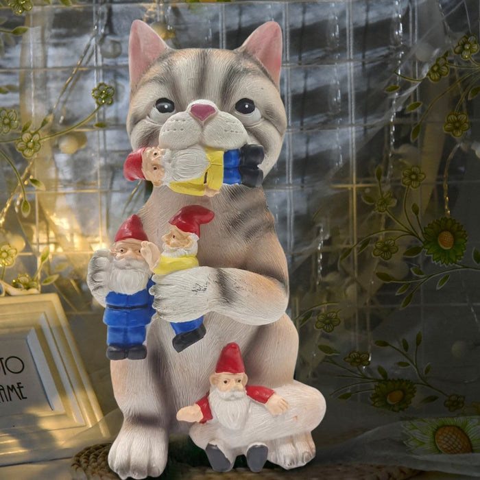 Cat Eating Gnomes Toy