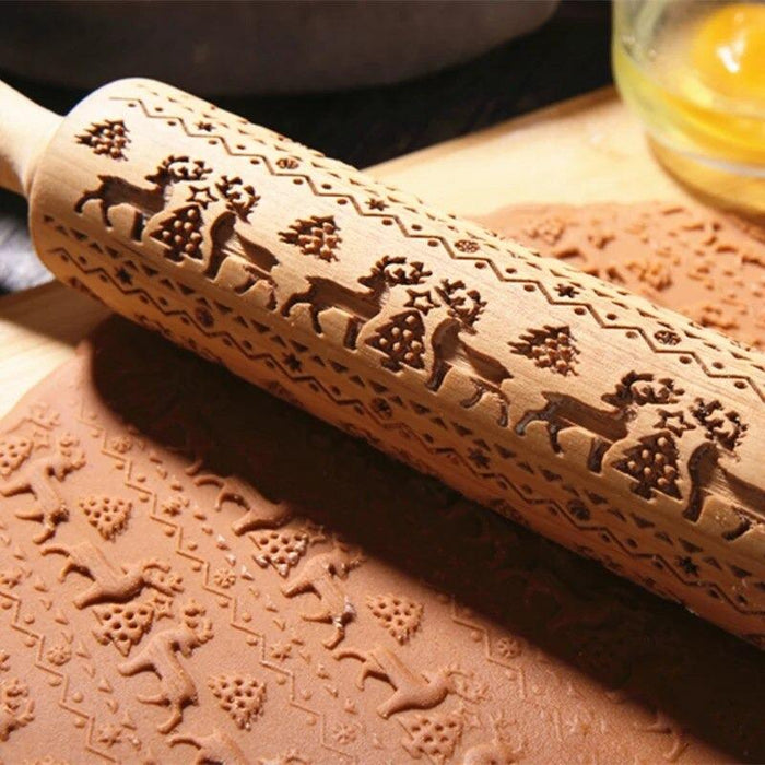 Christmas Embossing Rolling Pin