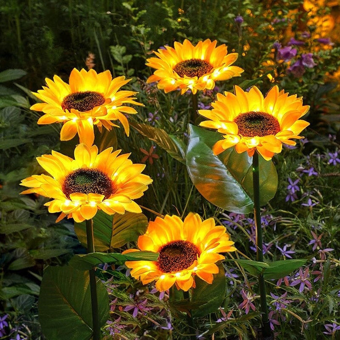 SUNFLOWER SOLAR  GARDEN LIGHTS